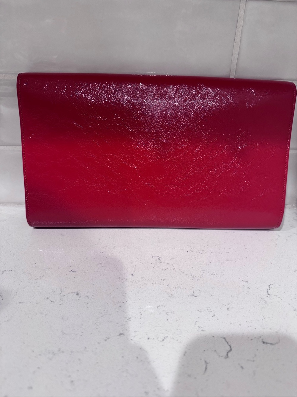 Saint Laurent Belle de Jour Red Patent Leather Large Clutch - Picture 3 of 10